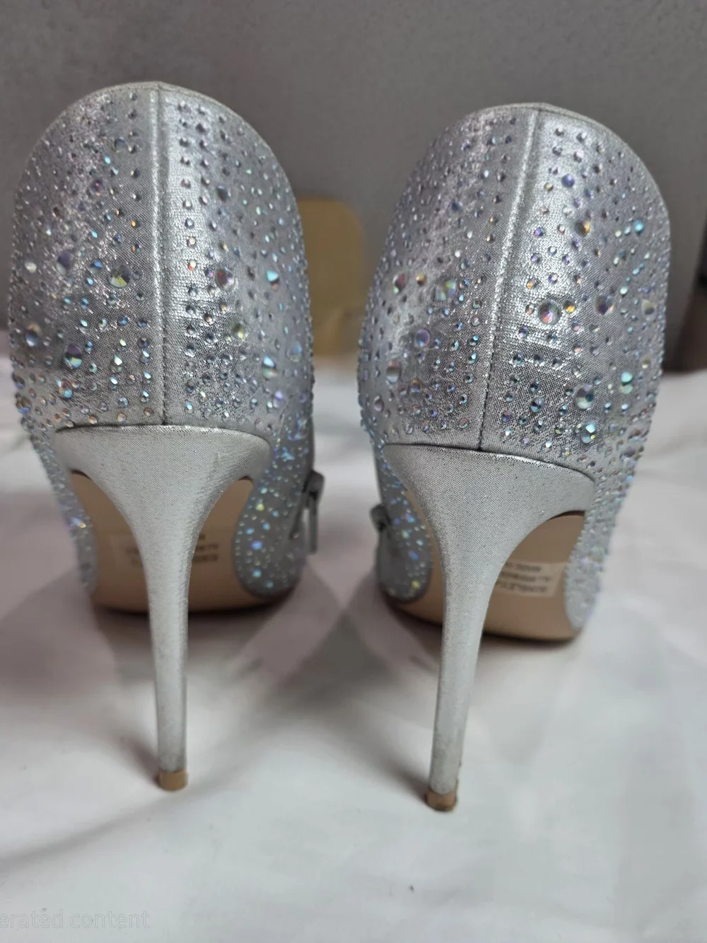 Women's Silver Crystal Embellished Pointed Ankle Booties 7.5